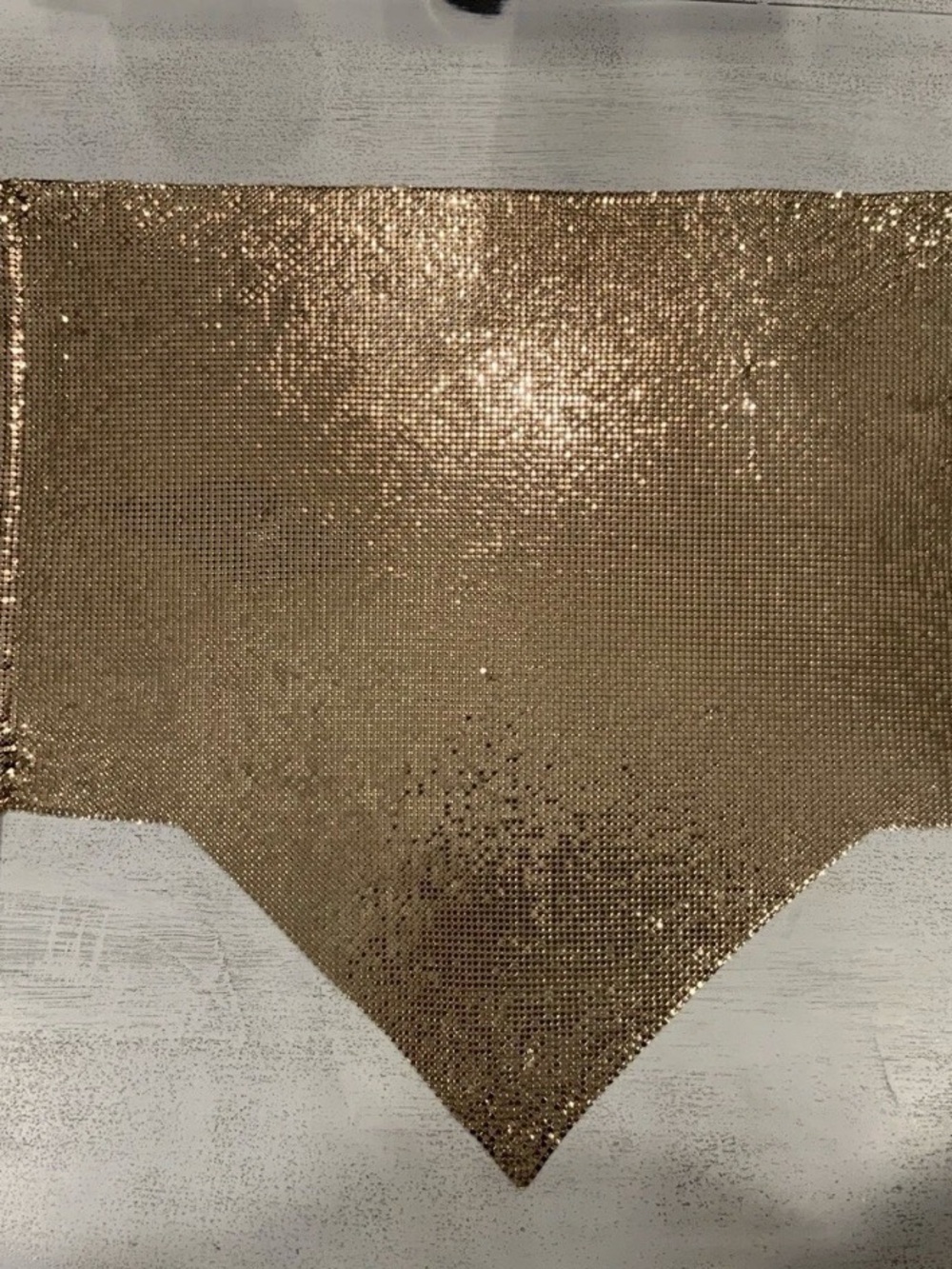 1980’s Vintage Whiting & Davis Chain Mail Gold Halter Top - Gold Leather Straps - Picture 3 of 3